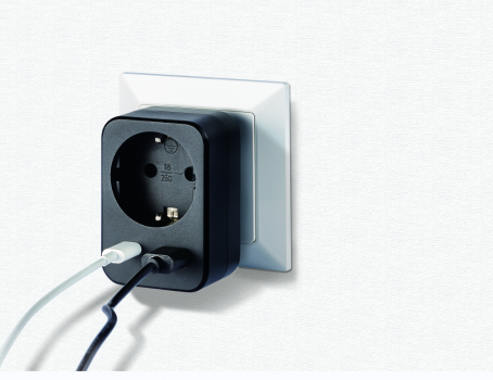 Wall-mounted USB adaptor